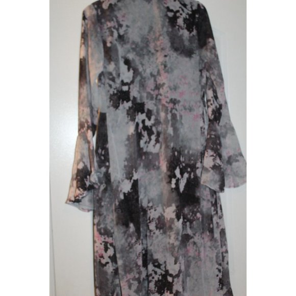 Bar III Floral Abstract Belted Ruffle Design 3/4 Sleeve Women's Dress Size Small - Picture 12 of 14